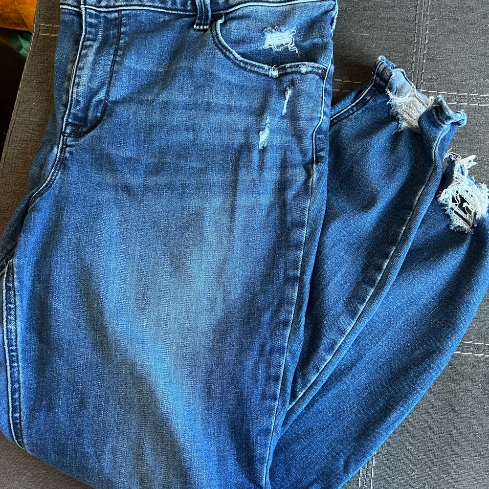Distressed Blue Jeggings